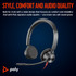 POLY Blackwire 3325 Stereo Microsoft Teams Certified USB-C Headset +3.5mm Plug +USB-C/A Adapter - 8X222AA