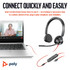 POLY Blackwire 3325 Stereo Microsoft Teams Certified USB-C Headset +3.5mm Plug +USB-C/A Adapter - 8X222AA