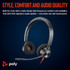 POLY Blackwire 3320 Stereo Microsoft Teams Certified USB-C Headset +USB-C/A Adapter - 8X220AA
