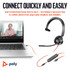 POLY Blackwire 3315 Monaural Microsoft Teams Certified USB-C Headset +3.5mm Plug +USB-C/A Adapter - 8X218AA