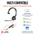 POLY Blackwire 3315 Monaural Microsoft Teams Certified USB-C Headset +3.5mm Plug +USB-C/A Adapter - 8X218AA