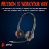 POLY Blackwire 3220 Stereo USB-C Black Headset +USB-C/A Adapter (Bulk) - 8X2J9A6
