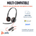 POLY Blackwire 3220 Stereo USB-C Black Headset +USB-C/A Adapter (Bulk) - 8X2J9A6