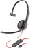 POLY Blackwire 3210 Monaural USB-C Black Headset +USB-C/A Adapter (Bulk) - 8X2J8A6