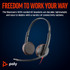 POLY Blackwire 3225 Stereo USB-C Headset +3.5mm Plug +USB-C/A Adapter - 8X229AA