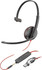 POLY Blackwire 3215 Monaural USB-C Headset +3.5mm Plug +USB-C/A Adapter - 8X227AA
