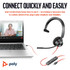 POLY Blackwire 3310 Monaural USB-C Headset +USB-C/A Adapter - 8X215AA