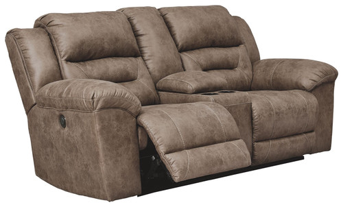 Stoneland Fossil Double Reclining Power Loveseat W/console