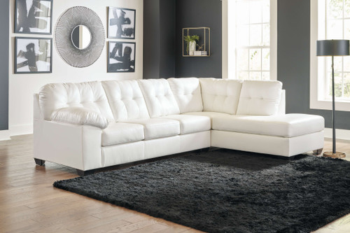 Donlen White Left Arm Facing Sofa 2 Pc Sectional