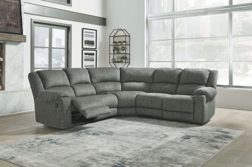 Goalie Pewter Left Arm Facing Recliner 5 Pc Sectional
