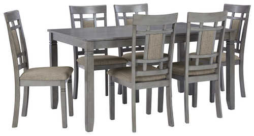 Jayemyer Charcoal Gray Rectangular Dining Room Table Set