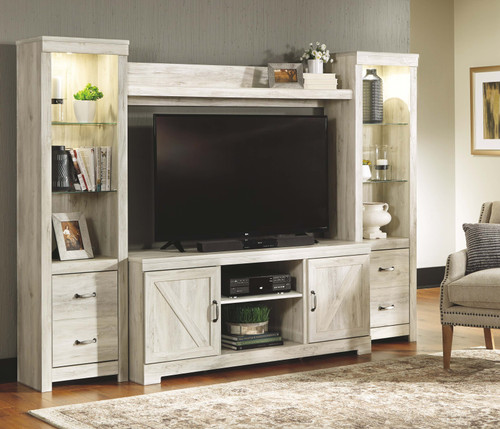 Bellaby Whitewash 4 Pc. Entertainment Center 63" TV Stand