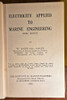 1952 Electricity Applied to Marine Engineering by W. Laws