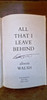 Alison Walsh / All That I Leave Behind (Signed by the Author) (Large Paperback)