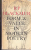 RP Blackmur / Form & Value in Modern Poetry (Vintage Paperback)