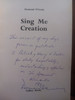 Desmond O'Grady - Sing Me Creation - PB - SIGNED- 1977