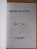 John F. Deane - Winter in Meath - Poems - SIGNED 1st Ed PB 1985 Dedalus Press