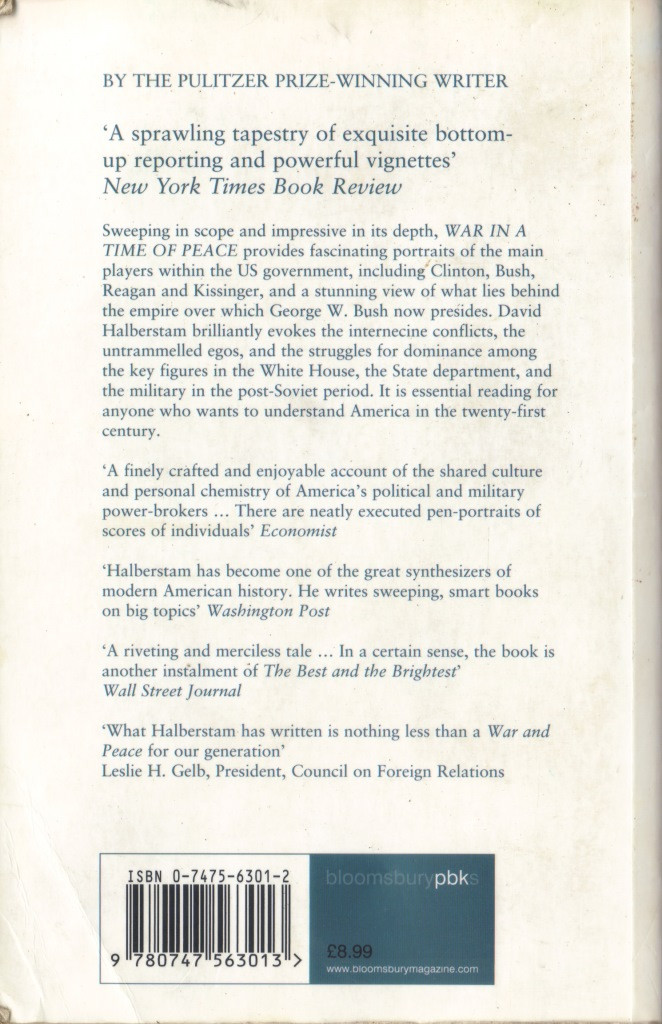 David Halberstam / War in a Time of Peace