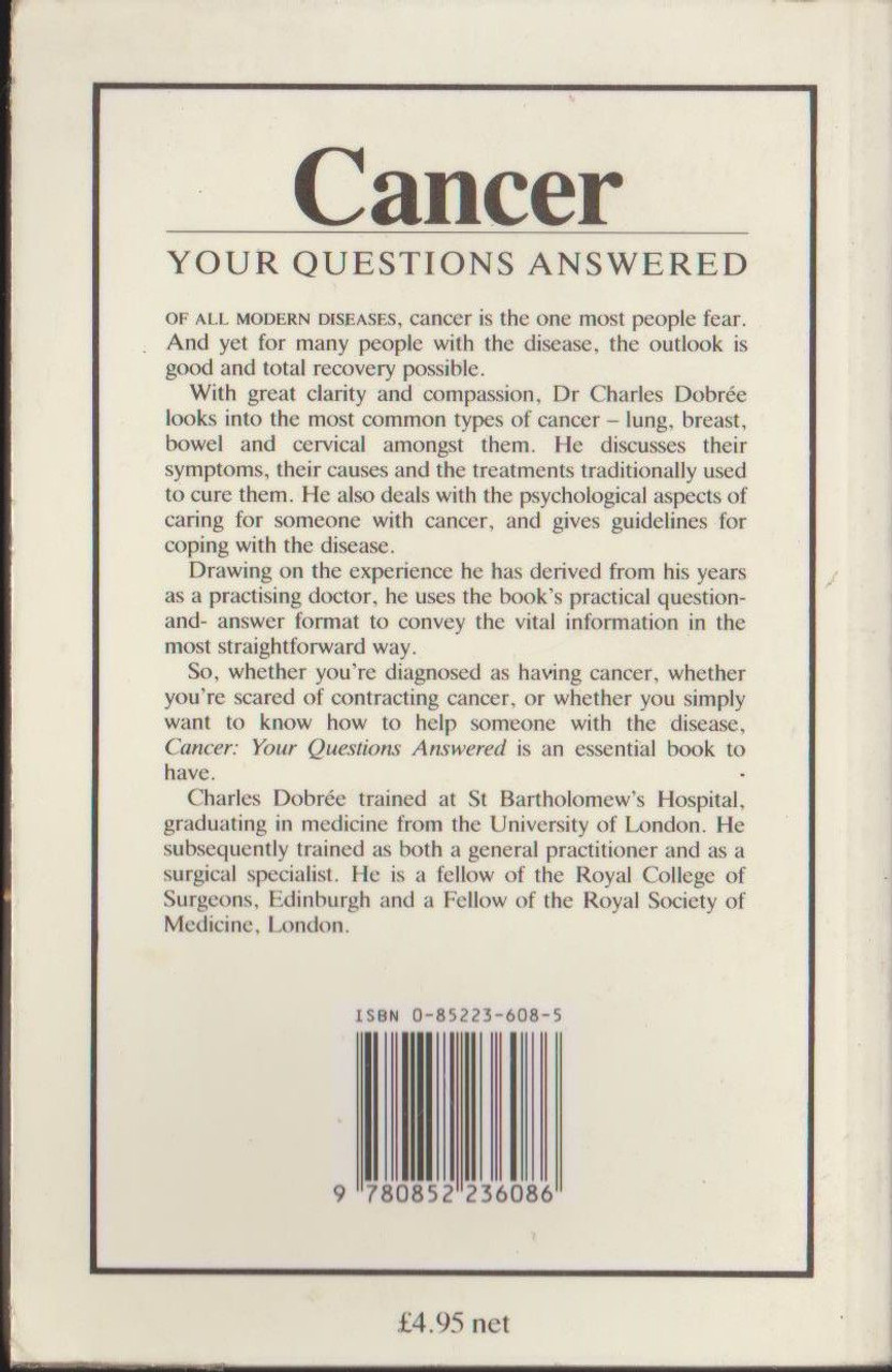 Dr Charles Dobree / Cancer Your Questions Answered
