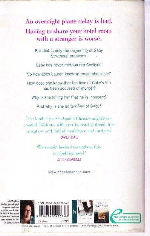 Sophie Hannah / The Carrier ( Zailer & Waterhouse Mysteries - Book 8 )