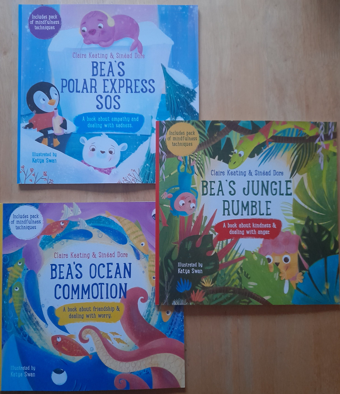 Claire Keating & Sinéad Dore  - Breathe With Bea SERIES - 3 BOOK PB SET - Bea's Ocean Commotion,  Bea's Jungle Rumble, Bea's Polar Express SOS - BRAND NEW PB