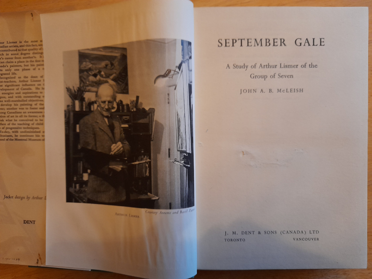 McLeish, John - September Gale : A study of Arthur Lismer  & the Group Of Seven - HB - 1955