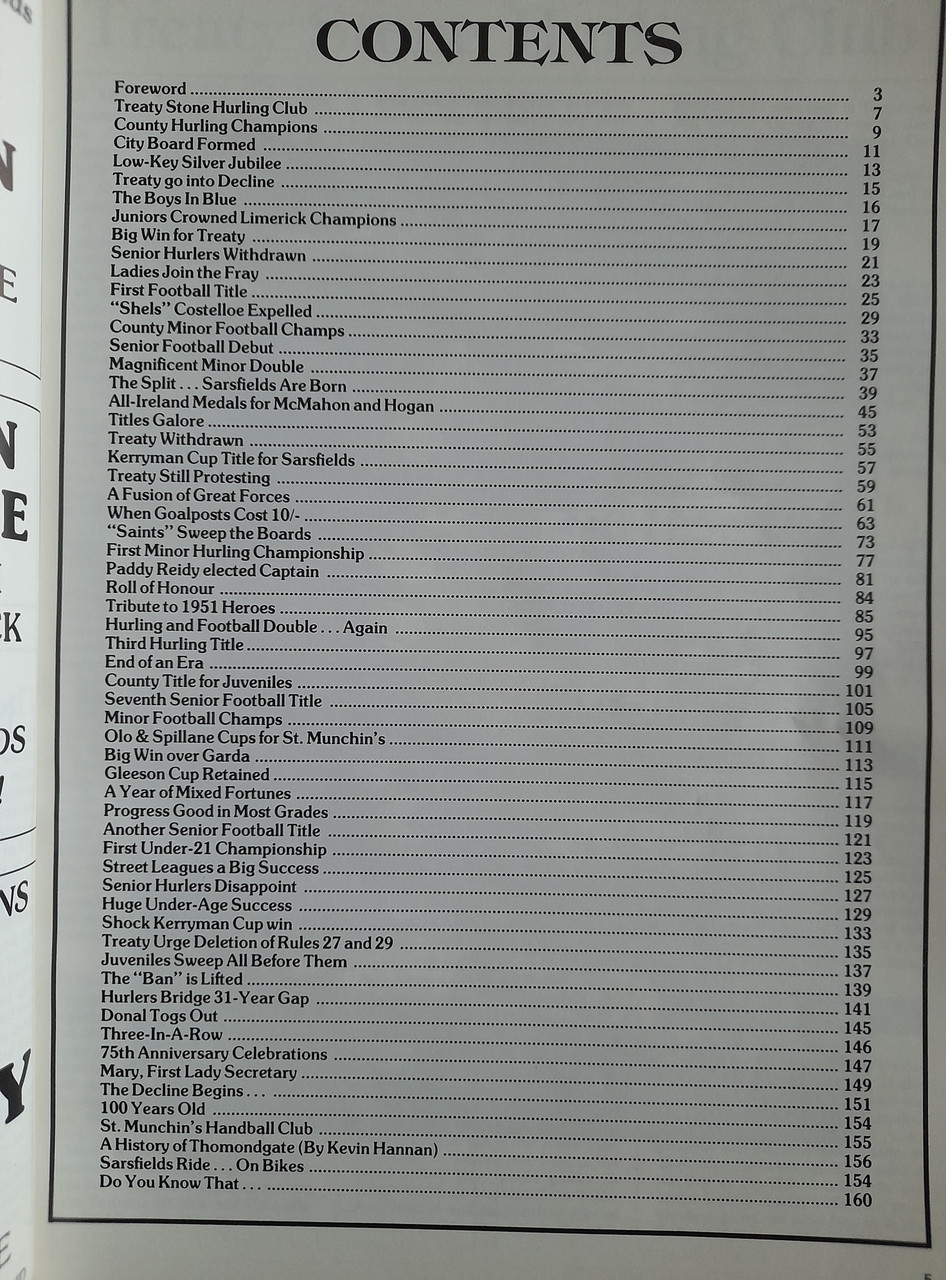 Tony Williams ( Editor) - The Boys in Blue 1886-1987 :  History of St. Munchin's Parish G.A.A. : [Treaty Stone Hurling Club, Treaty G.A.A. Club, Seoirse Clancy's, St. Munchin's C.B.S., Sarsfields, Treaty Sarsfields  - Limerick GAA
