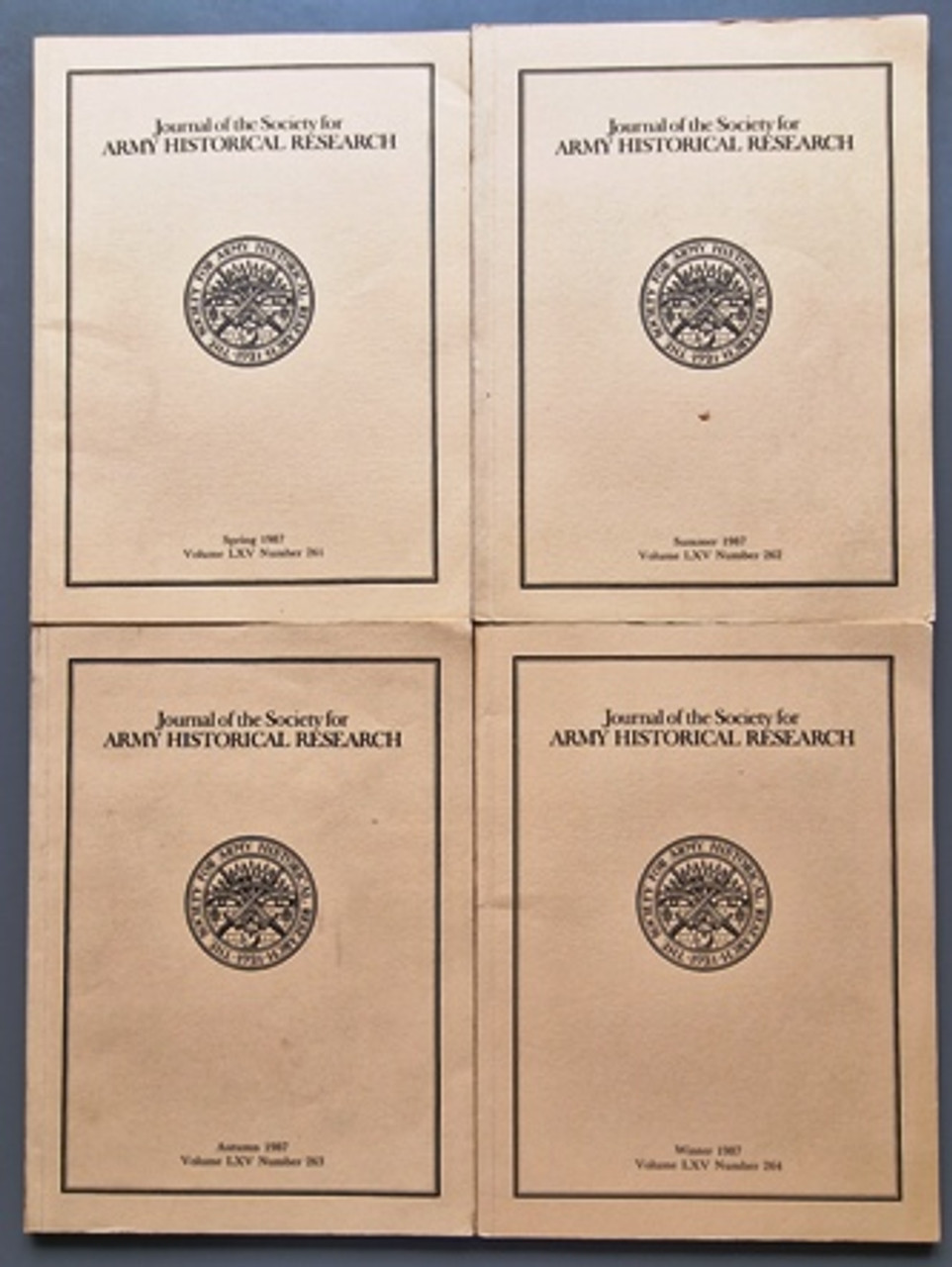 1987 (Complete Year) Journal Of The Society For Army Historical Research