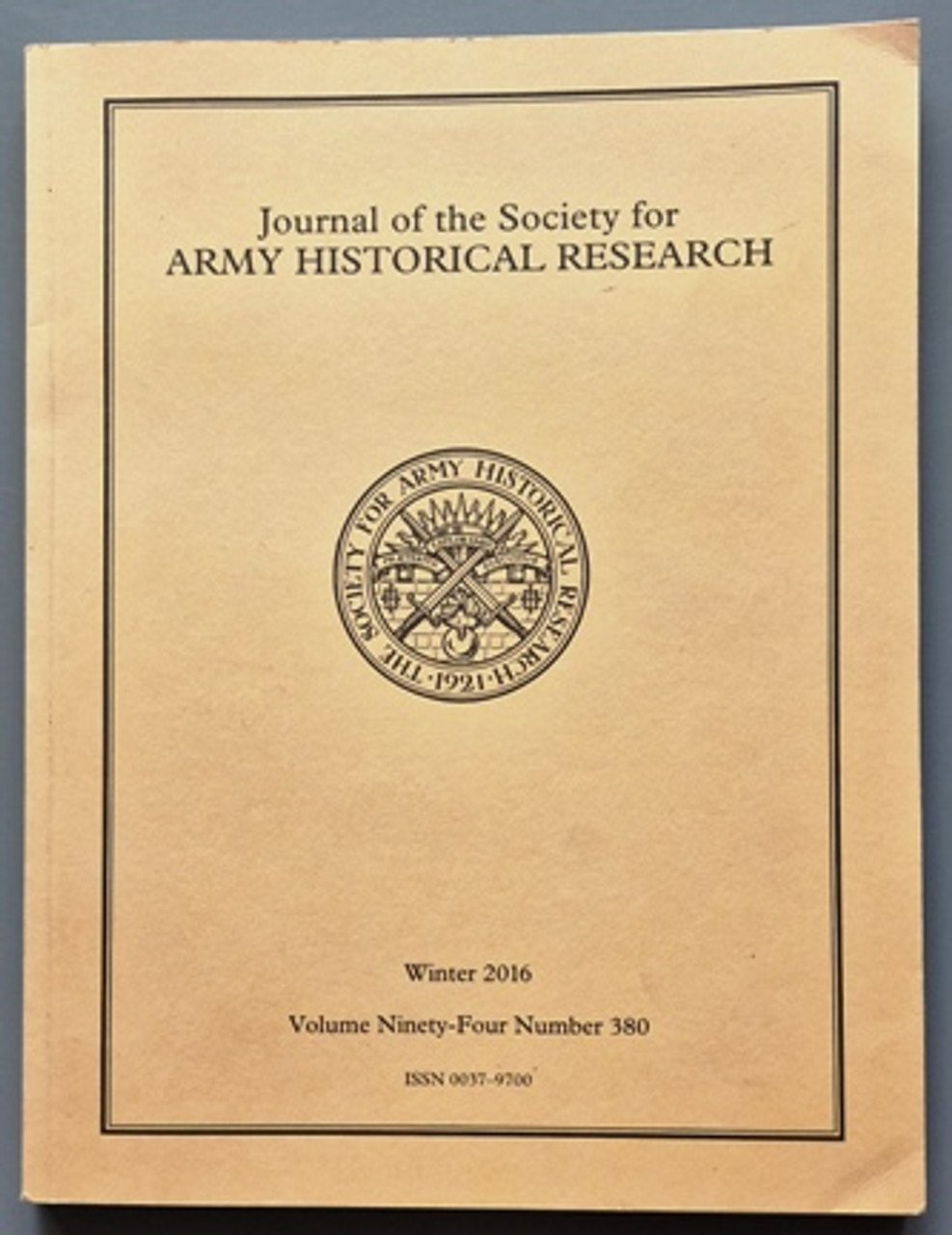 2016 (Winter Volume) Journal Of The Society For Army Historical Research