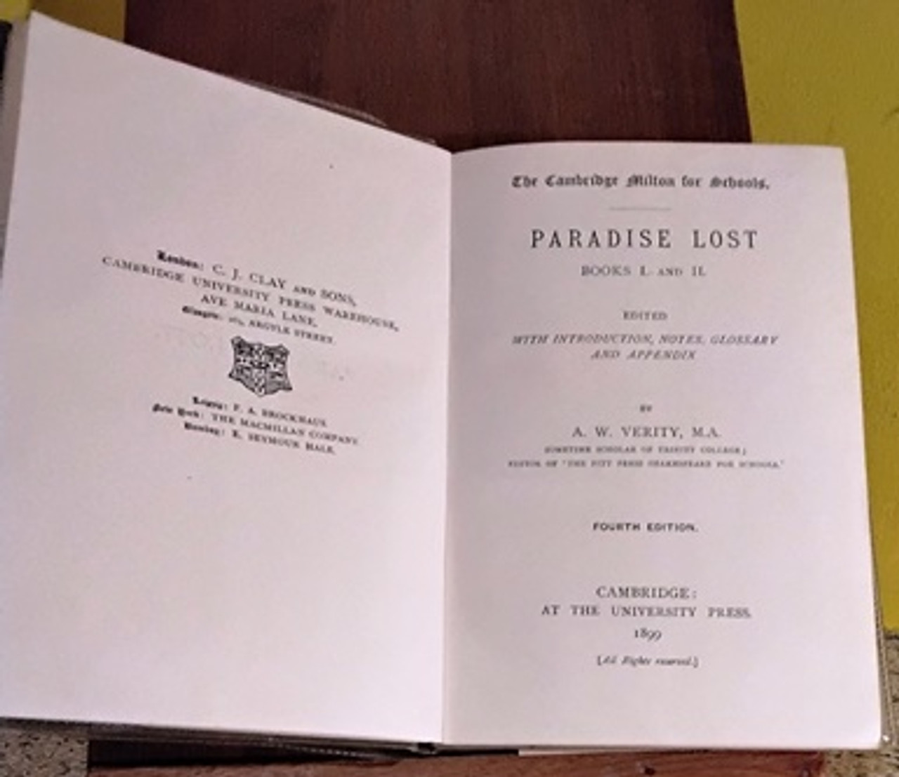 1899 The Cambridge Milton for Schools: Paradise Lost Books I and II