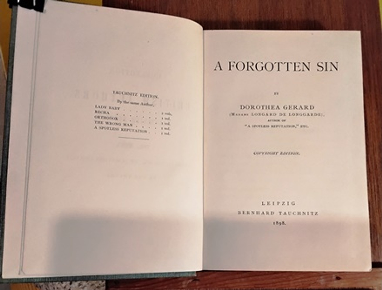 1898 A Forgotten Sin by Dorothea Gerard