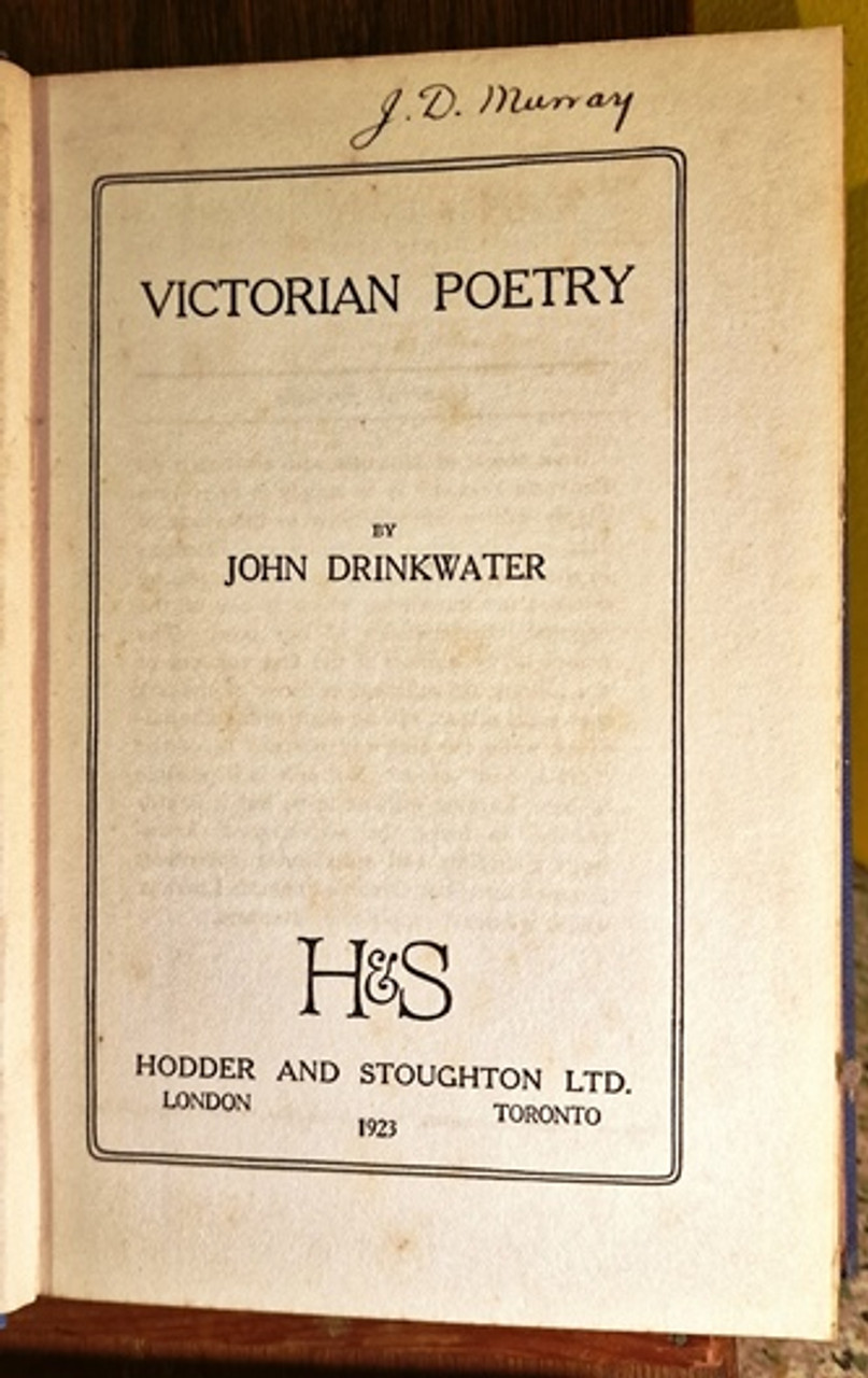 1923 Victorian Poetry by John Drinkwater