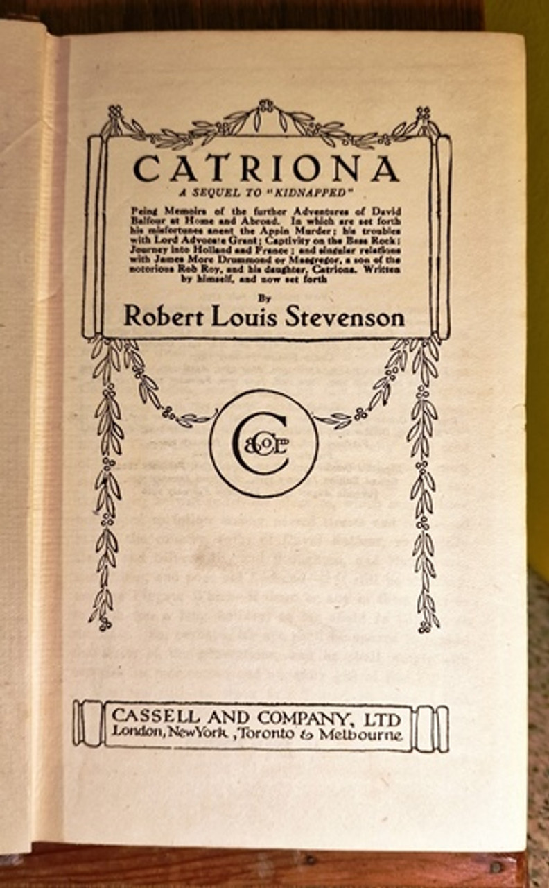 1918 Catriona by Robert Louis Stevenson