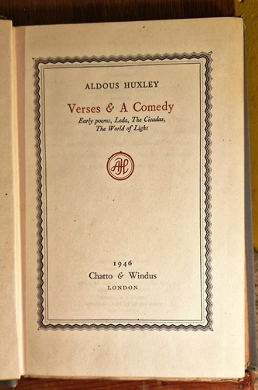 1946 Verses and A Comedy by Aldous Huxley