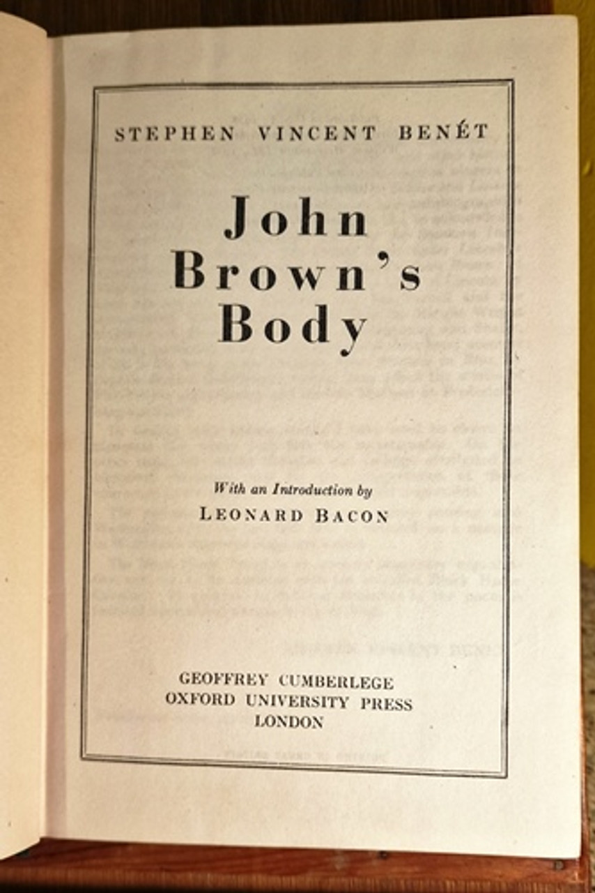 1946 John Brown's Body by Stephen Vincent Benet