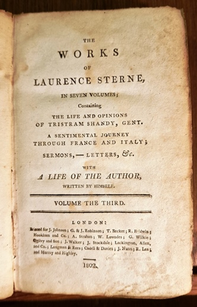 1802 The Works of Laurence Sterne Volume III