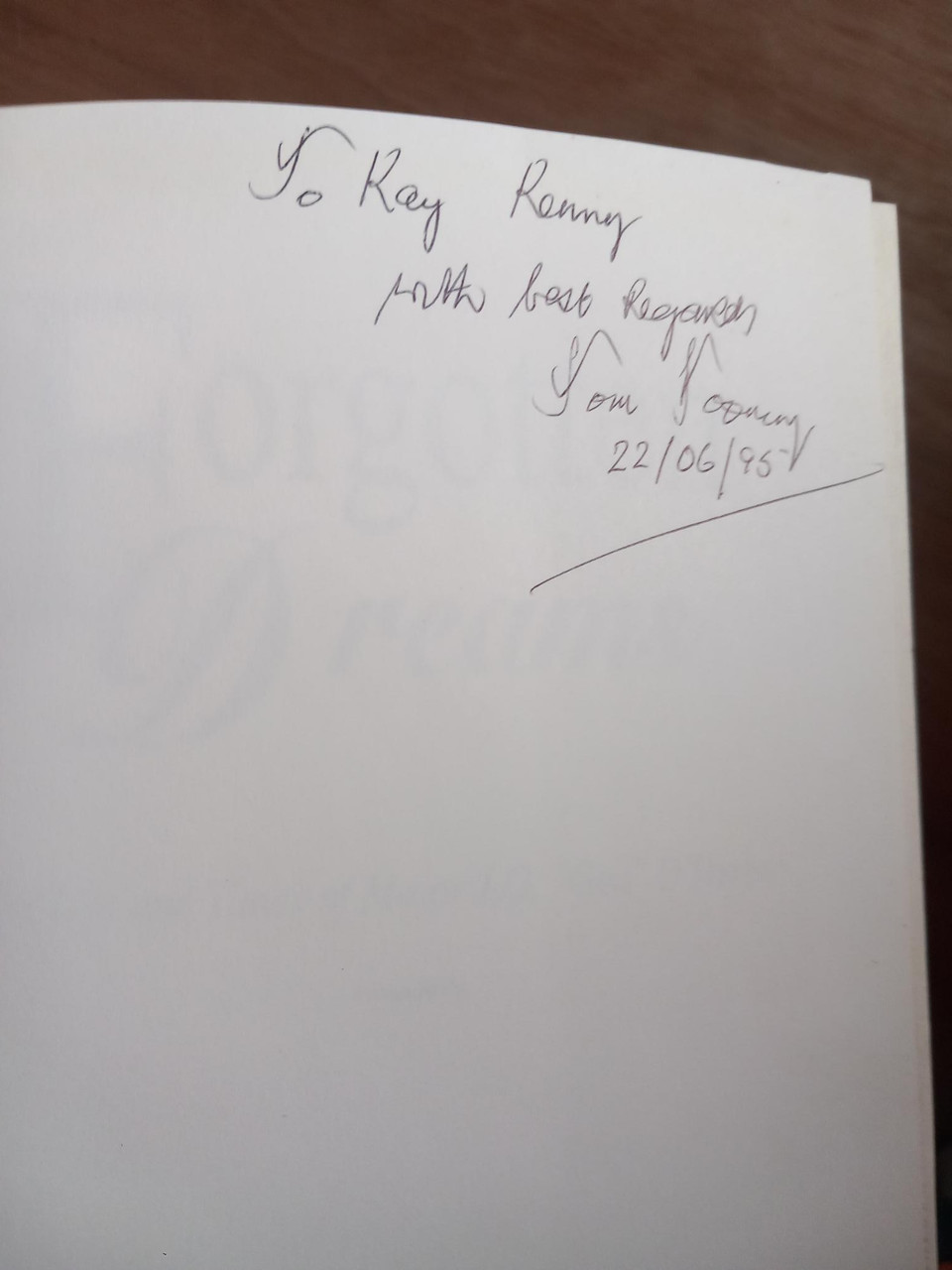 Thomas Toomey - Forgotten Dreams - The Life and Times of Major John Gerard 'Ged' O'Dwyer - HB - Signed - 1995