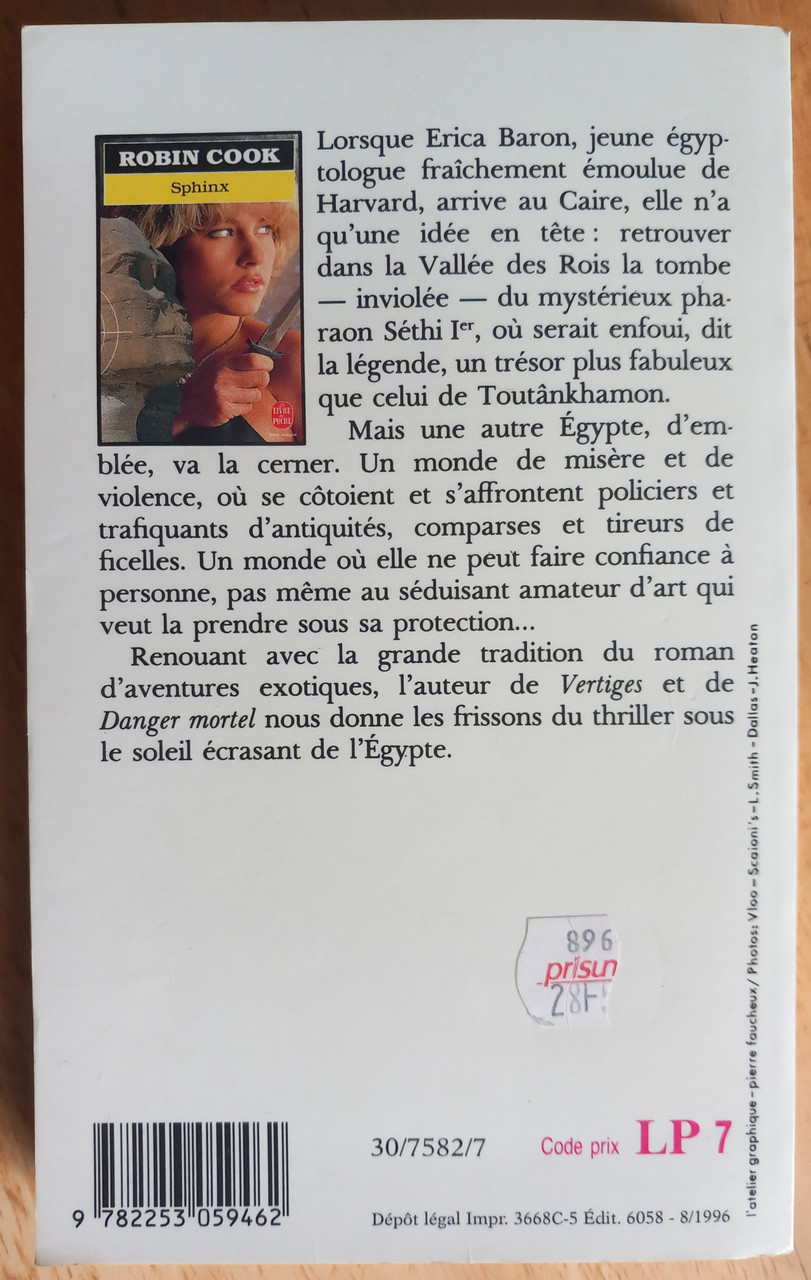 Robin Cook - Sphinx - PB ( French Language Edition - 1981 )