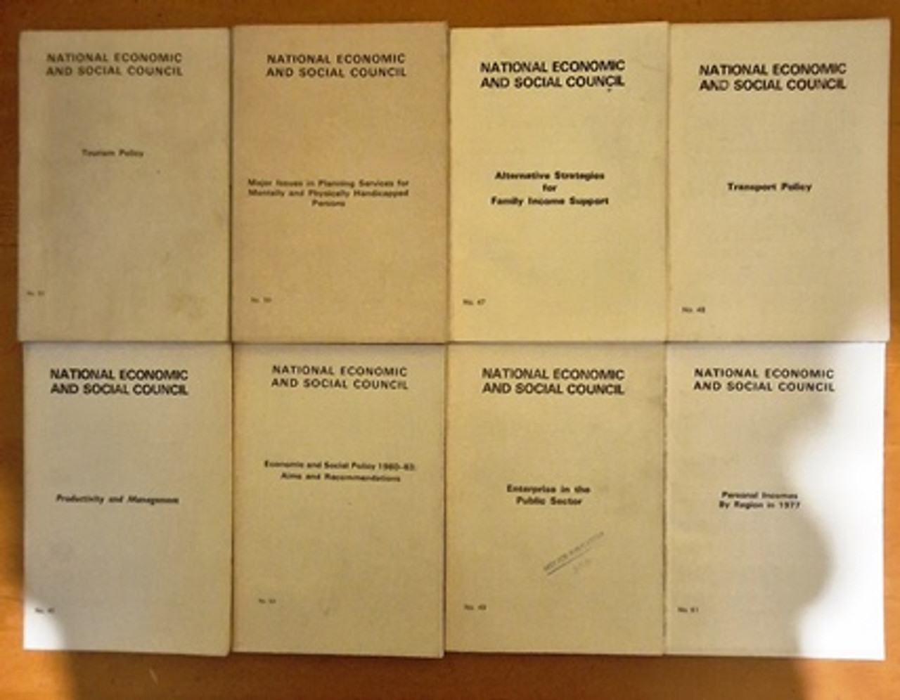 National Economic and Social Council ( NESC Ireland)  (8 Book Collection)