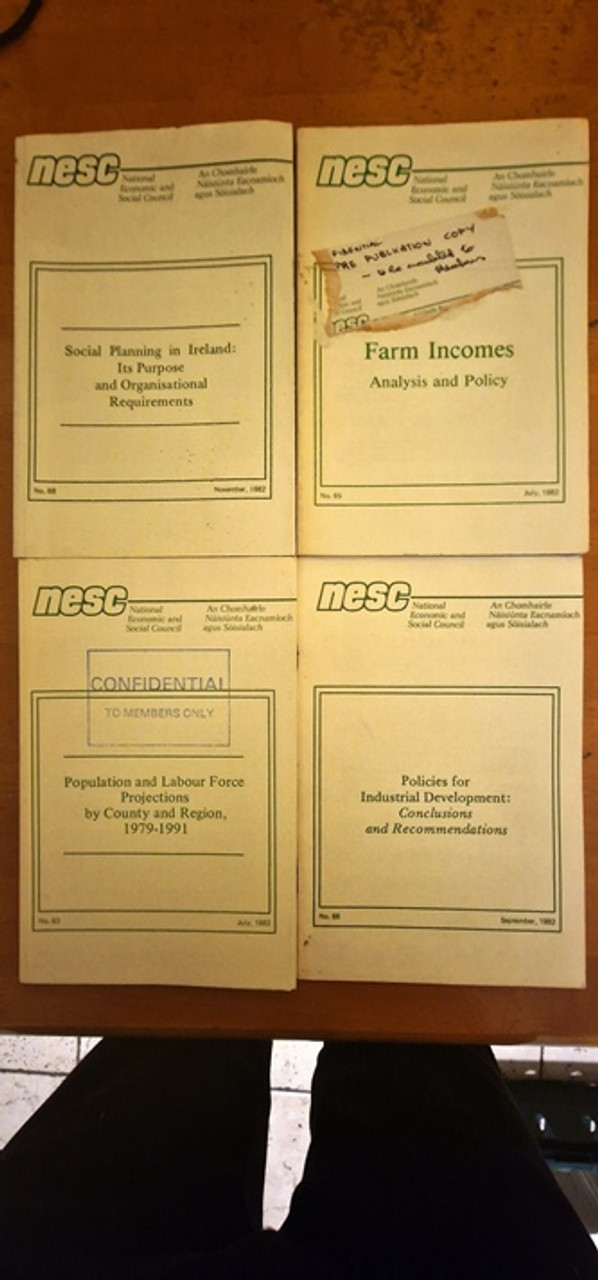 National Economic and Social Council - Ireland ( NESC) 1982 (4 Book Collection)