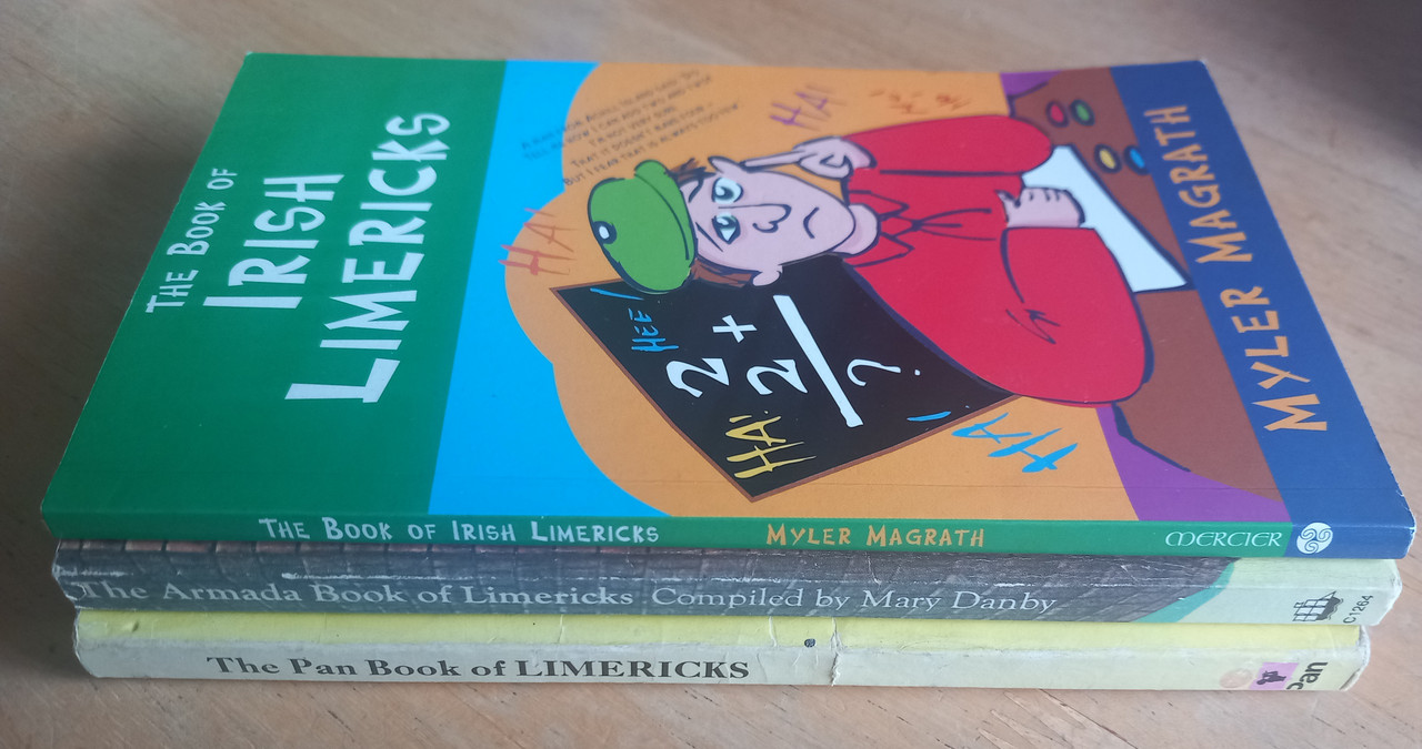 LIMERICKS - 3 Book Vintage Lot - ( The Book of Irish Limericks, Armada Book of Limericks , The Pan Book of Limericks) - PB 