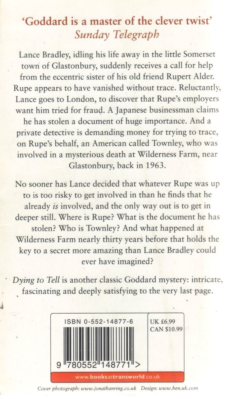 Robert Goddard / Dying To Tell