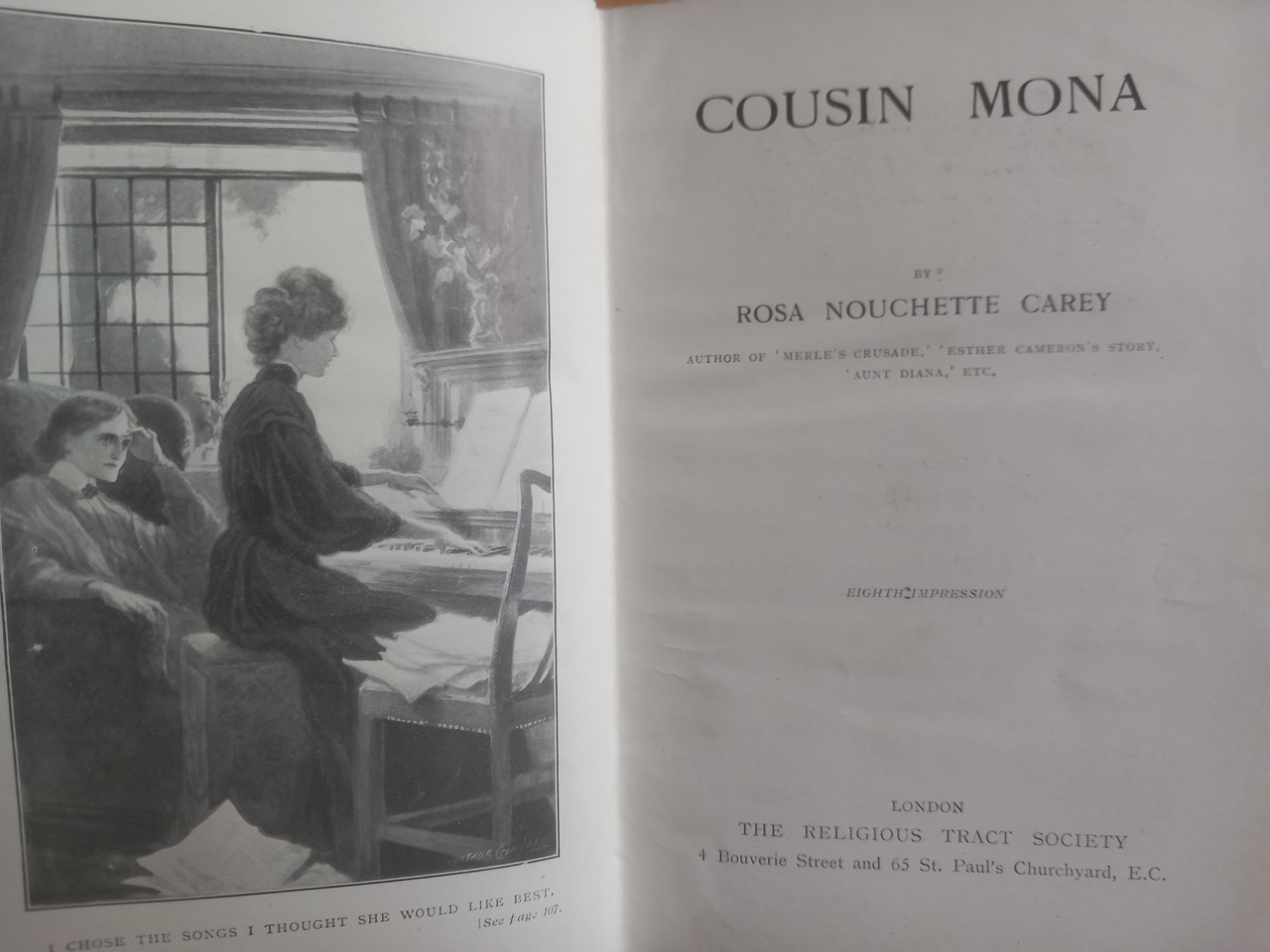 Rosa N. Carey - Cousin Mona - HB - 1910