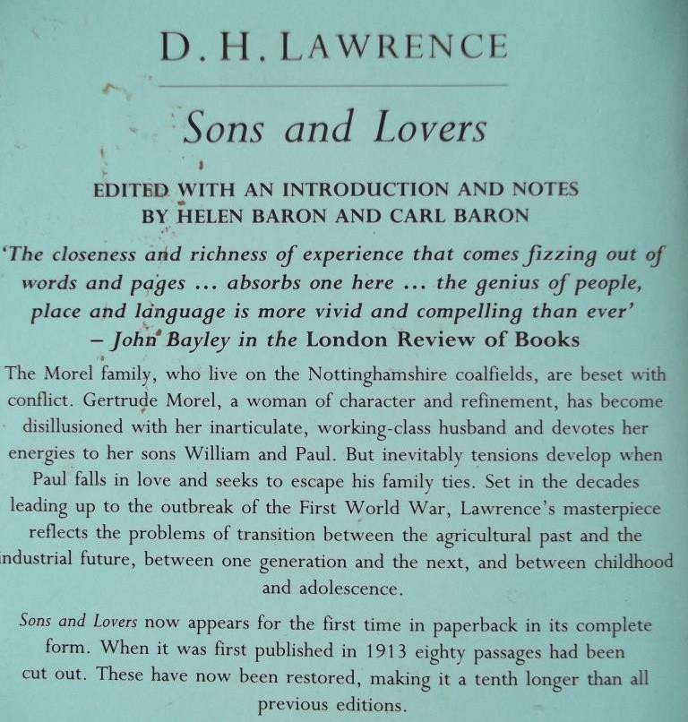 D.H. Lawrence / Sons And Lovers