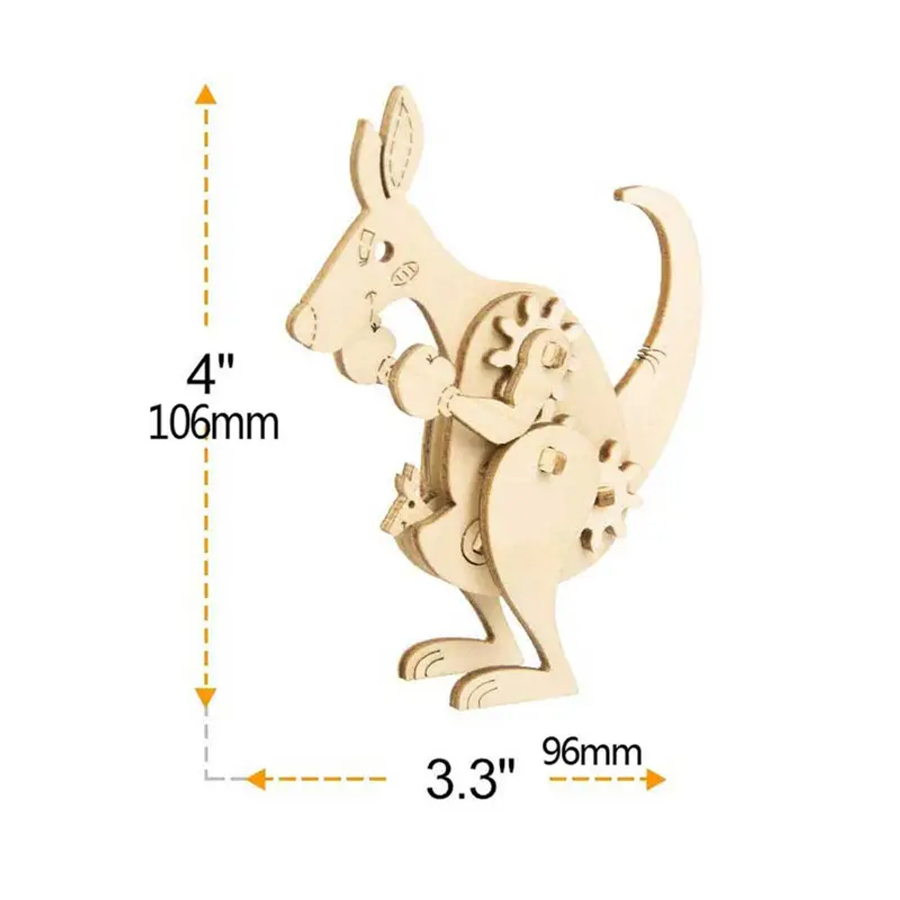 Animals - Kangaroo - moving (3-D Wooden Puzzle)