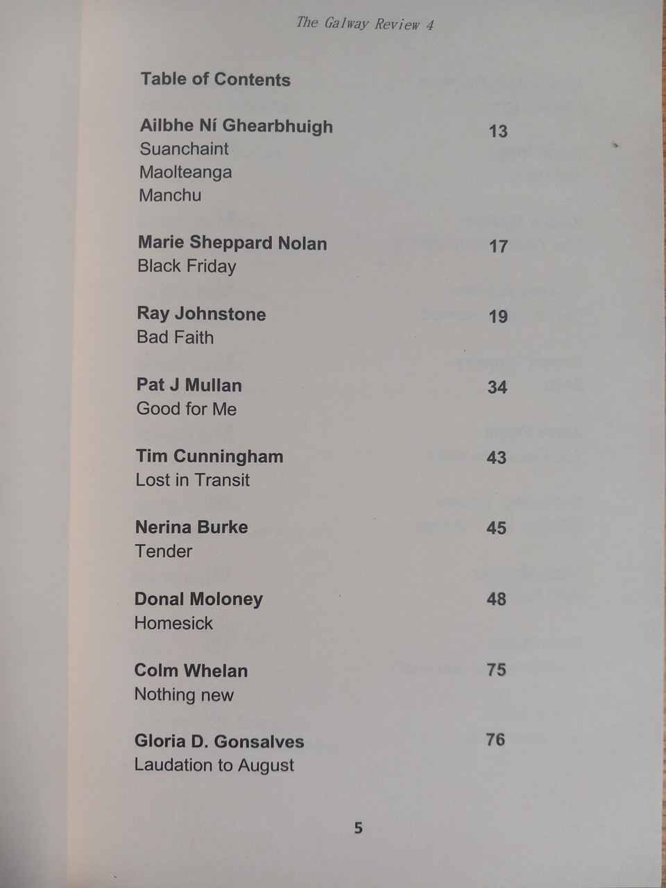 Máire Holmes ( Editor) - The Galway Review - ISSUE 4 Máire Holmes ( Editor) - The Galway Review - ISSUE 4