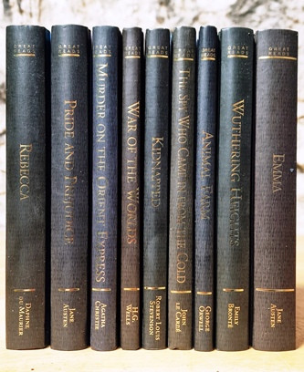 Great Reads Series / Classics - Emma | Pride and Prejudice | Murder on the Orient Express | Animal Farm  | War of the Worlds |The Spy Who Came in From the Cold | Kidnapped | Wuthering Heights | Rebecca (9 Book HB Collection)