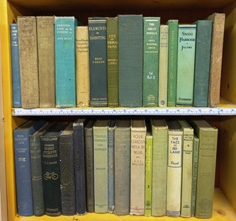 1 Meter of Antiquarian books Green & Blue Covers Met 12