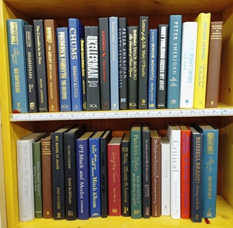 Meters of Varying Sized, Plain Covered, Hardback Books