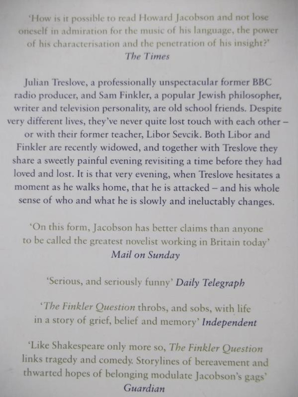 Howard Jacobson / The Finkler Question